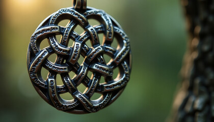 Celtic Knot Pendant in Bronze with Traditional Patterns