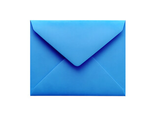 Blue envelope featuring a folded flap design, showcasing a clean and simple style. Ideal for communication, mail, and stationery concepts. Isolated on transparent background, PNG.