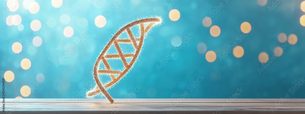 Poster abstract representation of dna structure with soft blue background