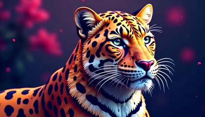 Stylish pixelated rendition of a leopard pattern for modern home decor, stylish, design