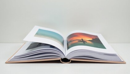 Empty white pages stacked in a vertical album, design, album, templates