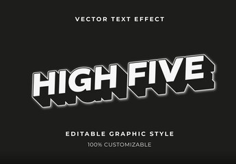 Black and White Bold 3D Text Effect