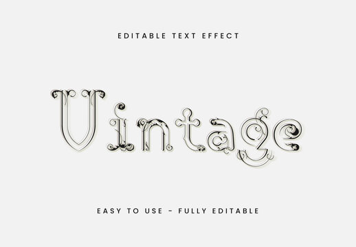 Black Vintage Classic Text Effect