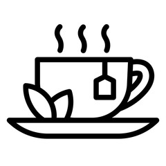 a cup of hot tea line icon