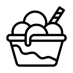 a cup of ice cream line icon