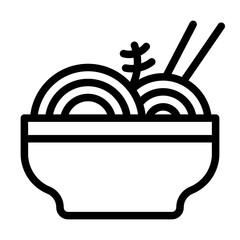 noodle in the bowl line icon
