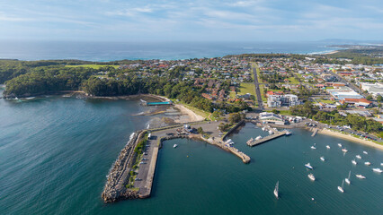 The New South Wales south coast  town of  Ulladulla and bay.