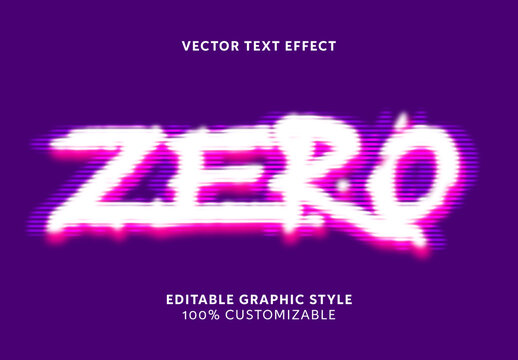 Pink and White Blurred Font Glitch Striped Electric Text Effect
