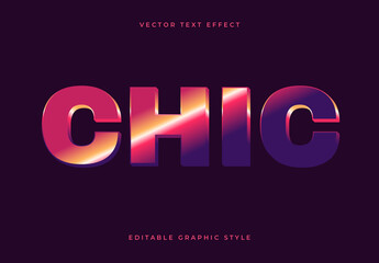 Chic Gradient Shine Stylish Elegant Bold Text Effect