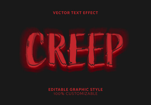 Red and Black Distortion Blurred Horror Text Effect