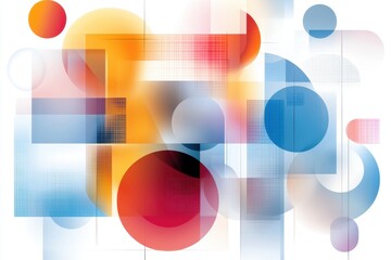 Obraz premium Dynamic abstract pattern of overlapping geometric shapes in vibrant colors digital artwork modern design creative studio environment artistic viewpoint for visual impact