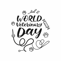 WORLD VETERINARY DAY vector illustration
