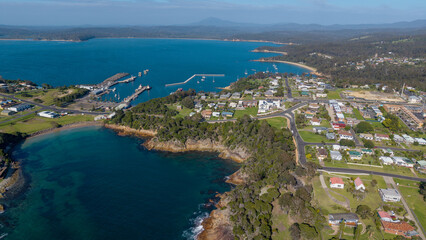 Fototapeta premium The New South Wales south coast town of Eden and Twofold bay .