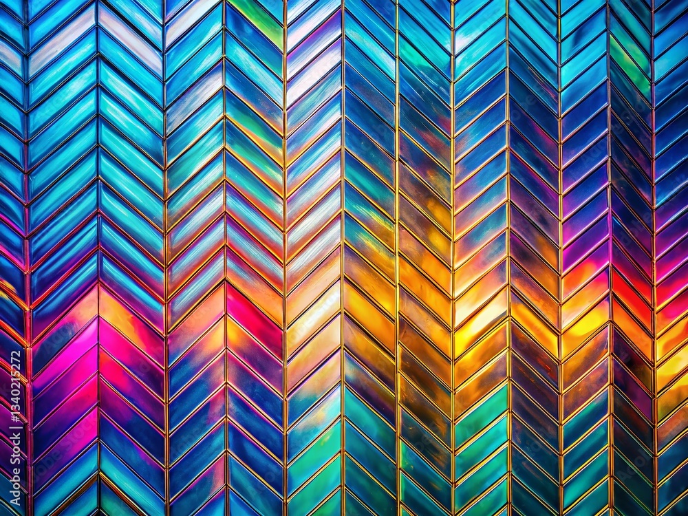 Poster holographic chevron zigzag foil background - abstract architecture