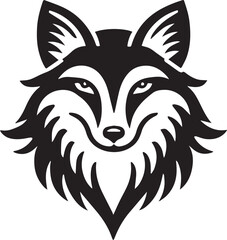 Fototapeta premium wolf head tattoo, wolf head logo, wolf head silhouette vector black and white