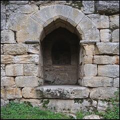 Fototapeta premium A medieval time portal opening in a stone wall