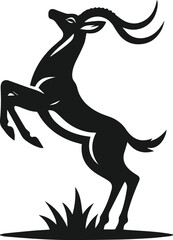 Vector illustration of an antelope rearing up on hind legs