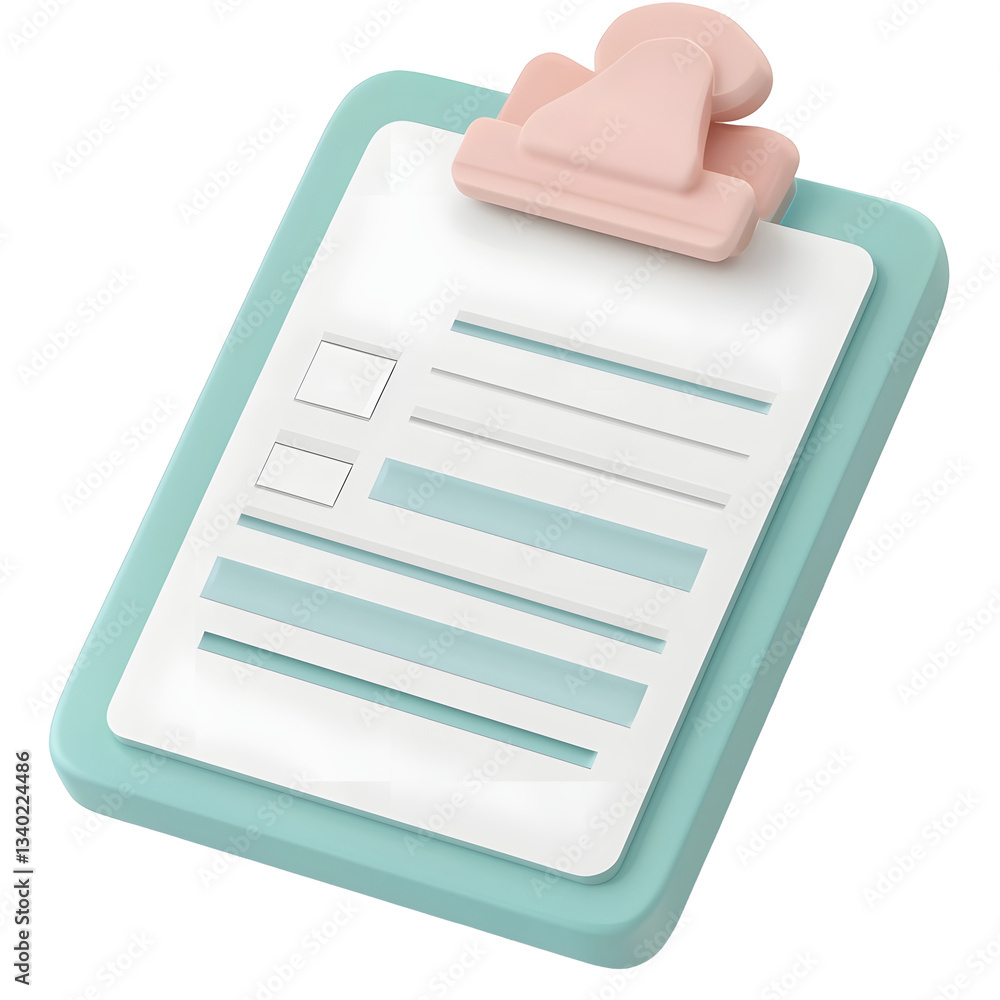 Aufkleber A sleek transparent digital clipboard with a pastel colored frame and a crisp checklist for effortless task management and note taking in a modern technology driven workspace