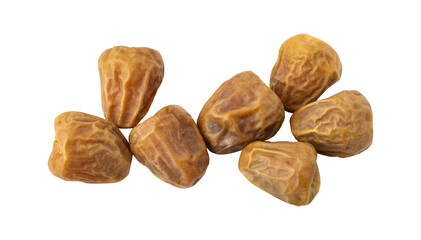 Sweet fresh sukkari dates isolated on transparent background