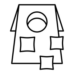 Bean Bag throw game outline icon