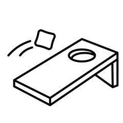 Bean Bag throw game outline icon