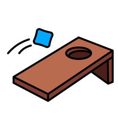 Bean Bag throw game illustration