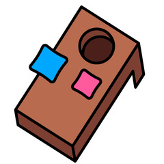 Bean Bag throw game illustration