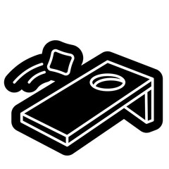 Bean Bag throw game glyph/solid icon