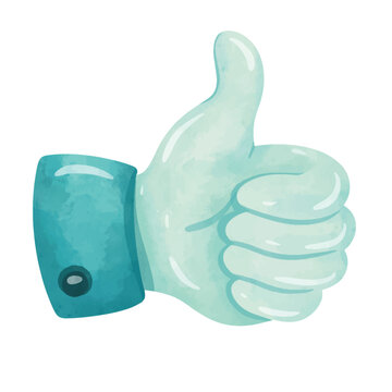 recommend clip art: Cartoon thumbs up illustration vector, thumbs up clip art, clip art thumbs up, thumbs-up thumb signal, hand drawn watercolor painting style, positivity approval satisfaction like