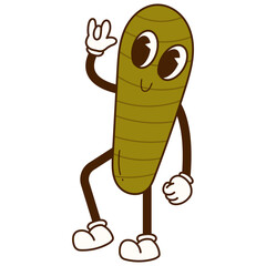 Illustration of Cute Cactus. Vector Character in Cartoon Style.