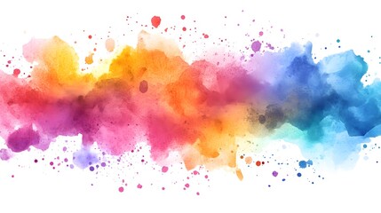 Obraz premium Rainbow Watercolor Wash Background Texture