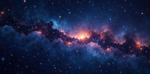 Celestial canvas with twinkling stars on dark black space, astronomy, celestial