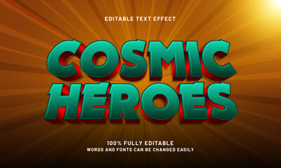 cosmic heroes editable text effect with a galaxy and cosmic text style