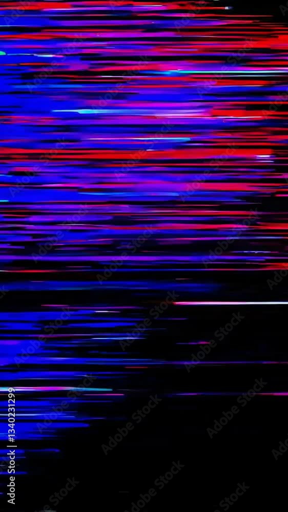 Poster vibrant glitch animation with dynamic horizontal lines and color shift movement