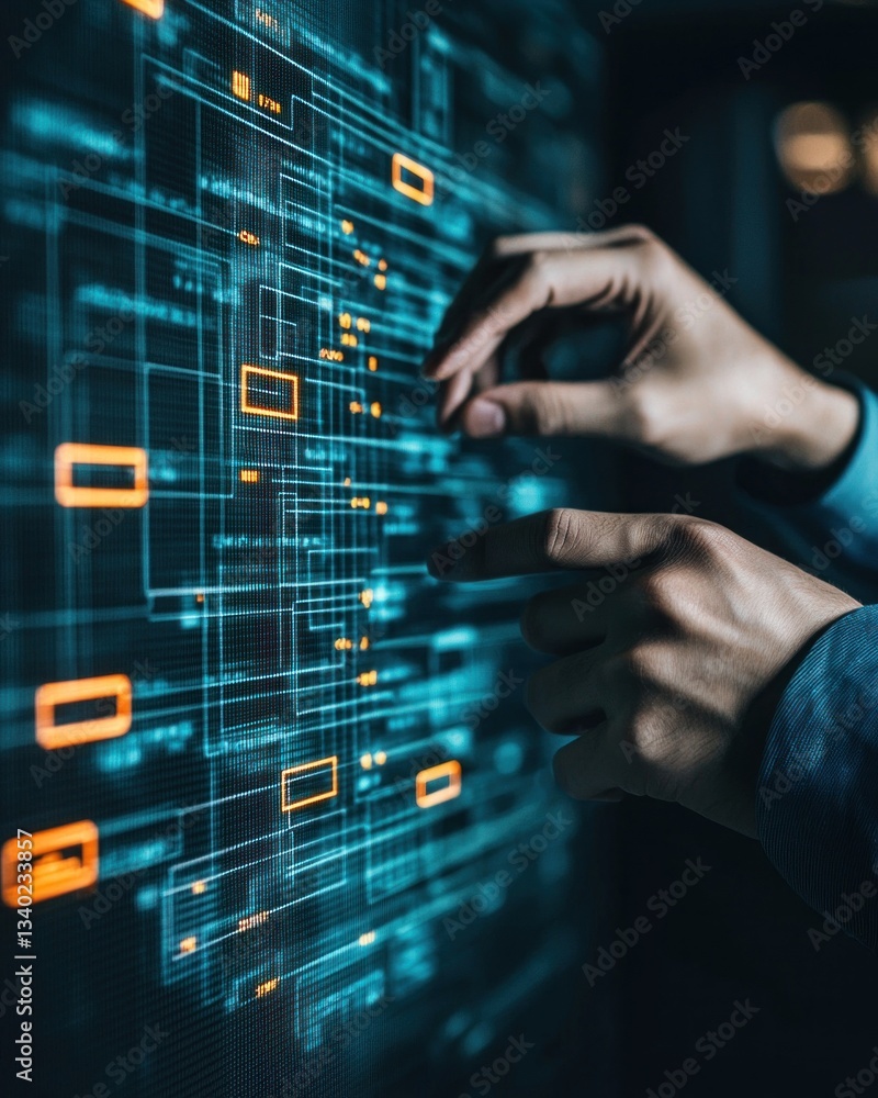 Poster data manipulation and analysis digital workspace technology cyber environment close-up innovation in