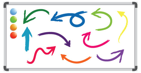 Obraz premium Colorful Arrows on Whiteboard