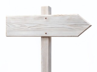 Fototapeta premium Isolated White Wooden Signpost, Blank Rustic Wooden Signboard, Empty Wooden Post, Directional Sign, Wooden Signage Mockup