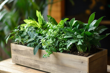 fresh herbs in a box 