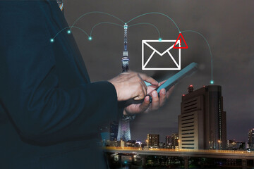 Phishing bait alert concept on a smartphone screen.