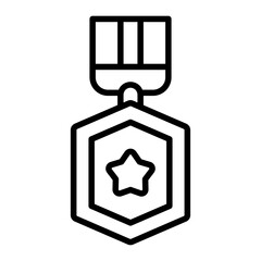 Hexagonal medal outline icon symbolizing structured excellence