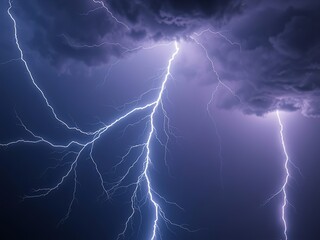 Lightning Strike - Black Background - Vivid Colors - Powerful Beauty - Stunning Photo