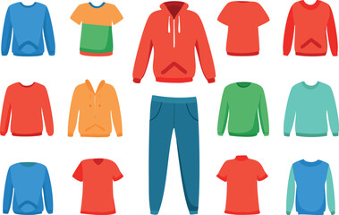 vector illustration of a set of clothes