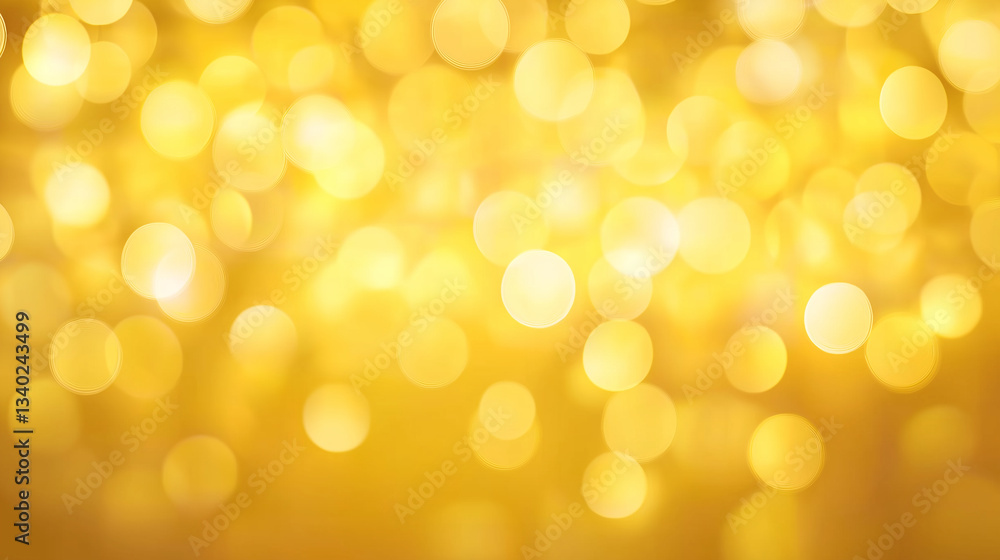 Poster Golden bokeh lights creating festive holiday background