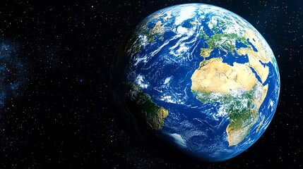 An amazing realistic view of Earth in outer space