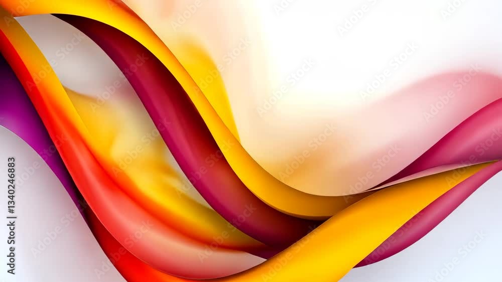 Poster vibrant abstract visual flowing waves of red, orange, and pink create dynamic and energetic effect a