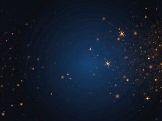 Magical Night Sky with Golden Dust and Stars Abstract Background