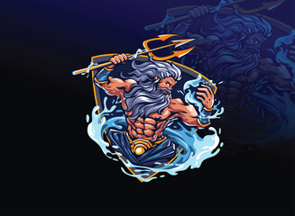 Illustration of an Poseidon Esport Logo © Egidsgn