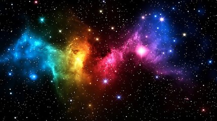 A Colorful Nebula Shimmers Amidst Countless Shining Stars