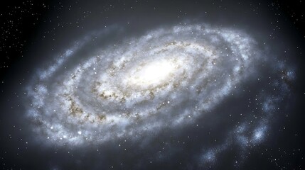 A beautiful spiral galaxy is floating amidst a starry night