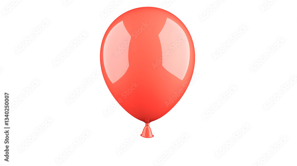 Poster A highly reflective metallic red foil balloon shaped like the number 1 floating against a plain white background with a smooth 3D effect